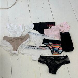 Victoria's Secret womens panties 10 Assorted pairs and colors sz S/M. New